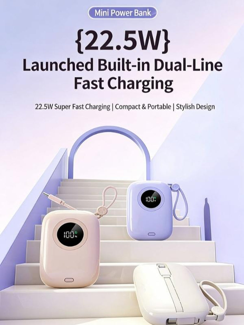 10000Mah Portable Power Bank with Digital Display Charger for Fast Charging of Iphone and Android Phones Durable Lithium Battery Smartphone