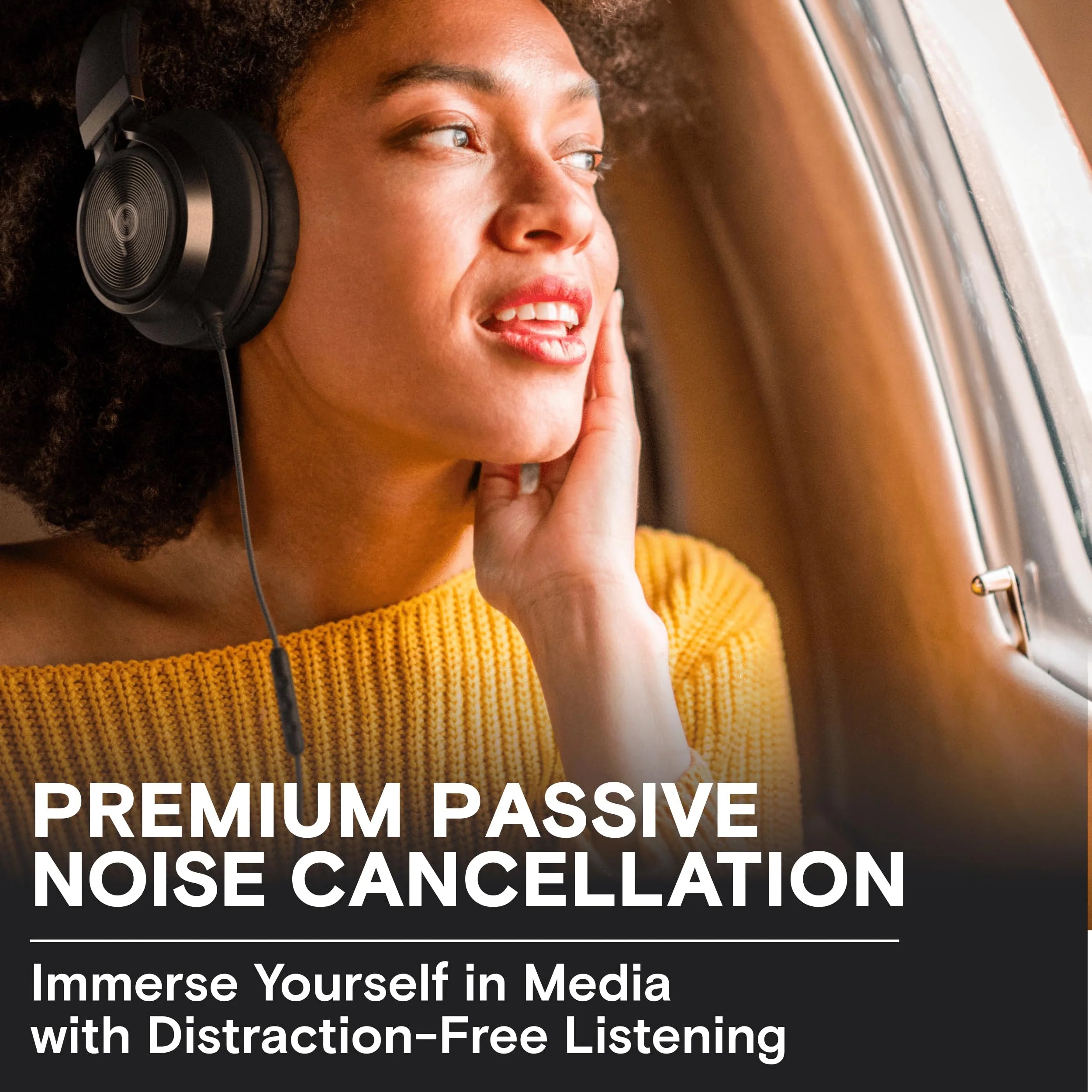 CL750 Wired Headphones with Microphone, On-Ear Head Phones with Mic, Black