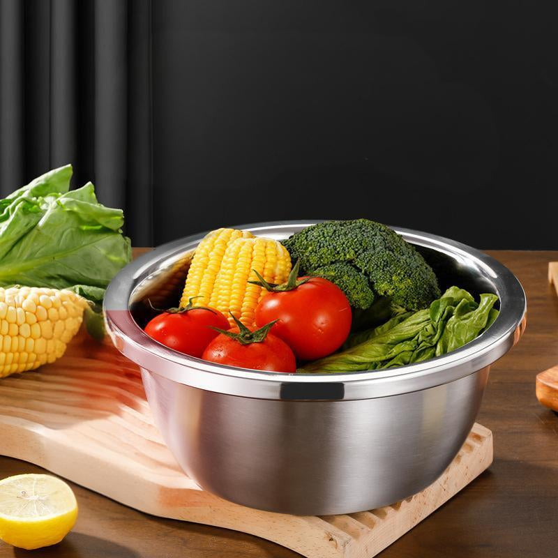 Versatile 3-In-1 Stainless Steel Strainer Set: Basin, Sieve, and Cutter for Effortless Washing of Rice, Fruits, and Vegetables