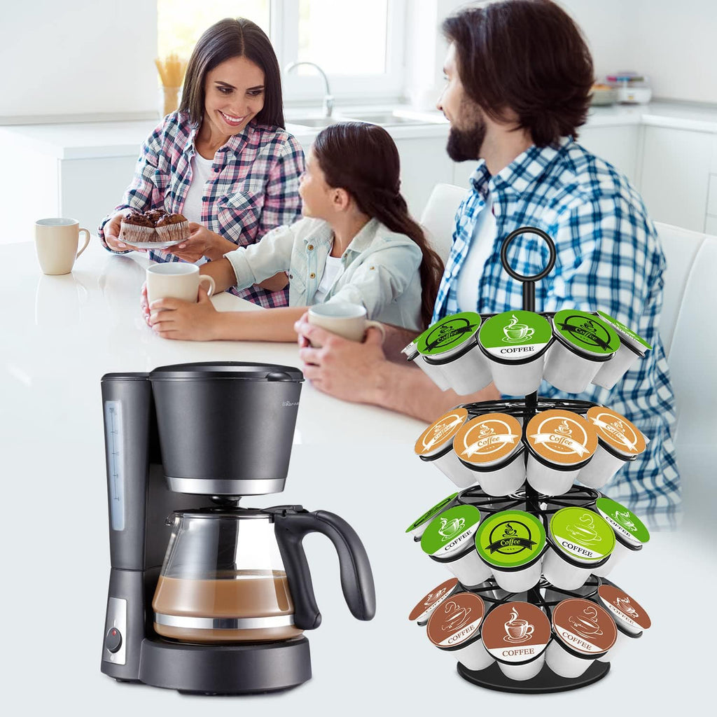 Coffee Pod Holder, K Cup Organizer Compatible with K-Cups(36 Pods), Kitchen Detachable Coffee Pod Organizer for Countertop, Spins 360-Degrees