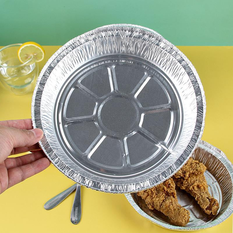 Aluminum Foil Pans [8" Round] X [10 Pack] with Clear Dome Lids Recyclable Disposable Containers Straight Walls for Storing, Baking, Meal Prep & Reheating Freezer Oven Safe (10 Pack, 8 Inch)