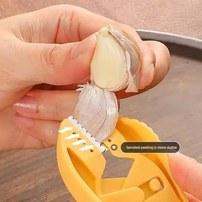 Garlic Peeler Manual Stainless Steel Garlic Skinner with Upgraded Double Blade Head for Quick and Complete Peeling Tool