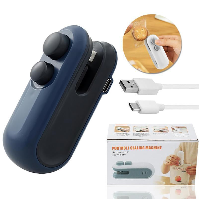 Mini Snack Bag Sealing Machine, 2 in 1 Heat USB Rechargeable Snack Bag Selaer, Plastic Electric Bag Sealers, Sealer Cutter Bag Small Sealing, Keep Food Fresh.