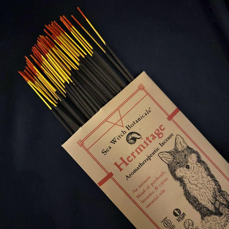 Hermitage Incense: with All-Natural Lavender, Patchouli, & Citrus Essential Oils