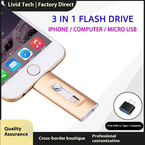 3-In-1 Photo Stick for Iphone & Android, High-Speed USB Flash Drive, External Photo & Video Storage