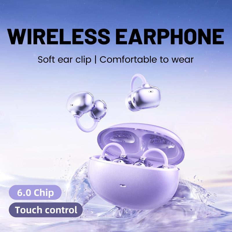 DORMOSH SK50 Clip on Wireless Headphones with 2026 Bluetooth 6.0 for Faster, Stable Connection & Low Power Use, DT6.0 Pulse Directional Tech, 360° ACS Panoramic Sound, IPX5 Waterproof Audio Earbuds for Music & Calls, Comfortable for Sports