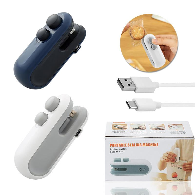 Mini Snack Bag Sealing Machine, 2 in 1 Heat USB Rechargeable Snack Bag Selaer, Plastic Electric Bag Sealers, Sealer Cutter Bag Small Sealing, Keep Food Fresh.