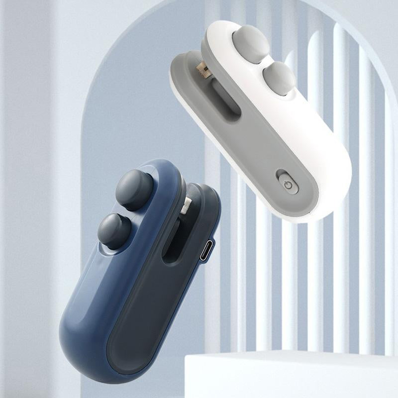 Mini Snack Bag Sealing Machine, 2 in 1 Heat USB Rechargeable Snack Bag Selaer, Plastic Electric Bag Sealers, Sealer Cutter Bag Small Sealing, Keep Food Fresh.