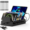 COZOME Charging Station for Multiple Devices 6 USB Ports Family Charger Compatible with Apple Iphone Ipad Android Phones Tablets User Friendly Design