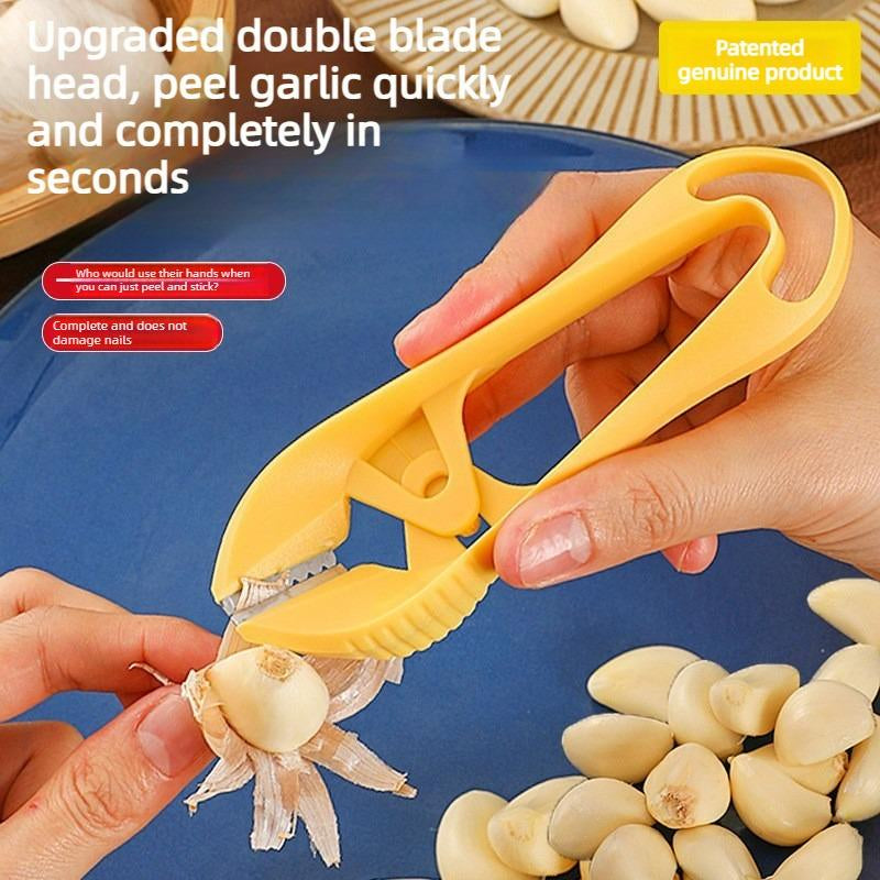 Garlic Peeler Manual Stainless Steel Garlic Skinner with Upgraded Double Blade Head for Quick and Complete Peeling Tool
