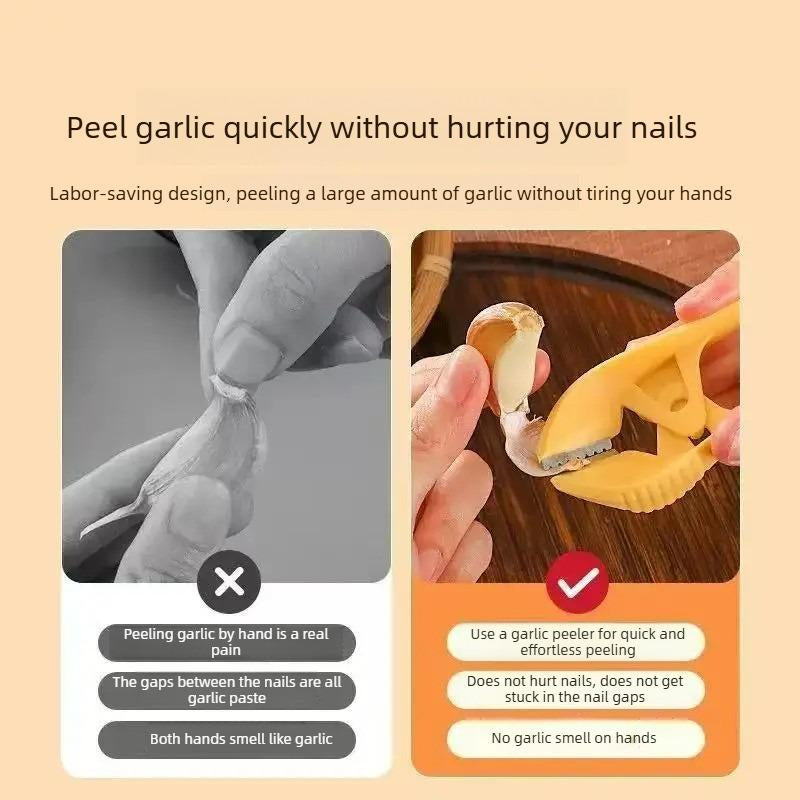 Garlic Peeler Manual Stainless Steel Garlic Skinner with Upgraded Double Blade Head for Quick and Complete Peeling Tool