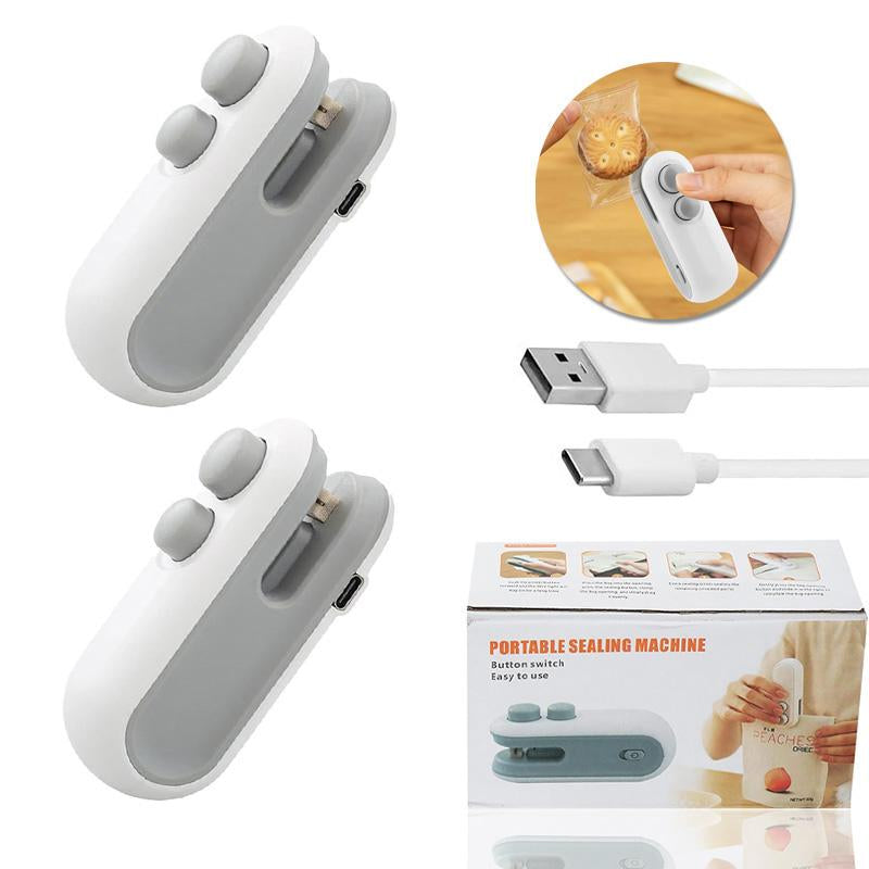 Mini Snack Bag Sealing Machine, 2 in 1 Heat USB Rechargeable Snack Bag Selaer, Plastic Electric Bag Sealers, Sealer Cutter Bag Small Sealing, Keep Food Fresh.