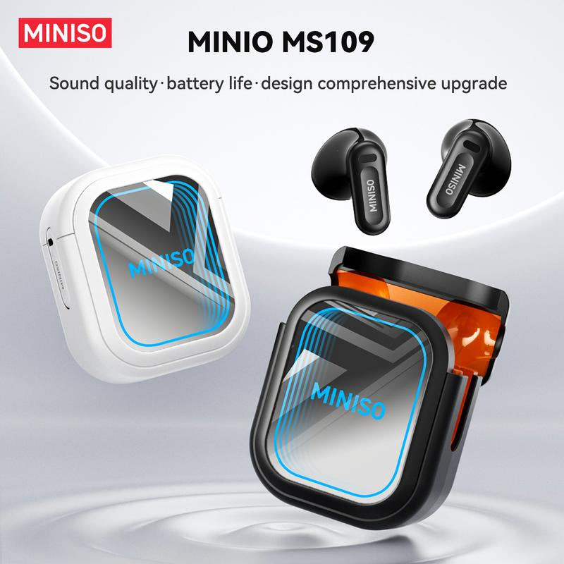 MINISO MS109 Bluetooth 6.0 Earphones High Fidelity, in Ear Earbuds,Waterproof Wireless Earphones | Suitable for Office, Sports, Study and Audio Calls | Built-In Microphone | Gaming Bluetooth Earphones