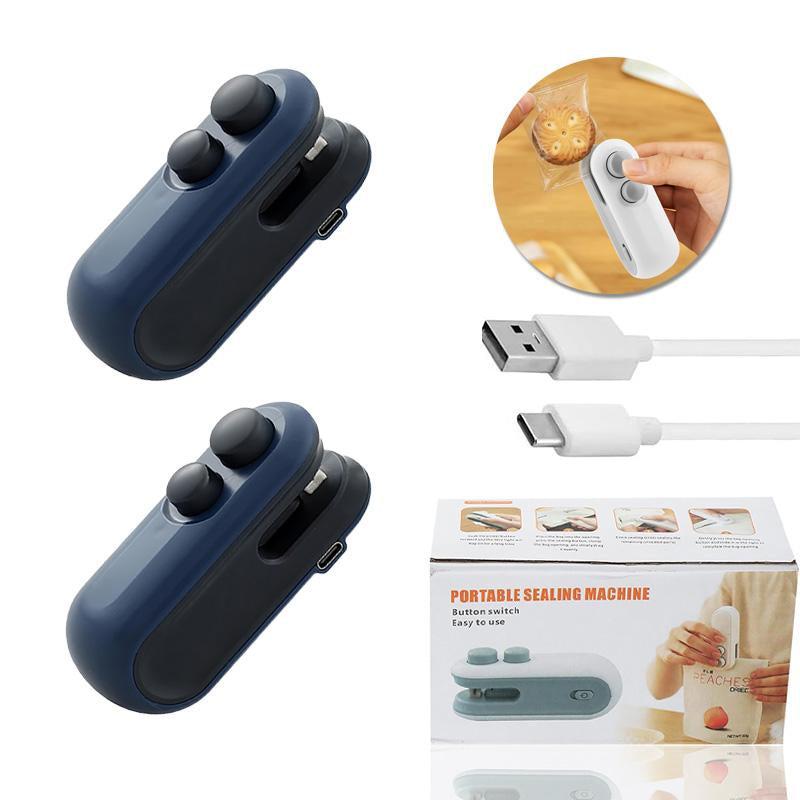 Mini Snack Bag Sealing Machine, 2 in 1 Heat USB Rechargeable Snack Bag Selaer, Plastic Electric Bag Sealers, Sealer Cutter Bag Small Sealing, Keep Food Fresh.