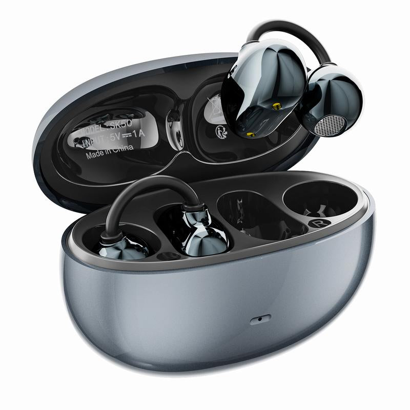 DORMOSH SK50 Clip on Wireless Headphones with 2026 Bluetooth 6.0 for Faster, Stable Connection & Low Power Use, DT6.0 Pulse Directional Tech, 360° ACS Panoramic Sound, IPX5 Waterproof Audio Earbuds for Music & Calls, Comfortable for Sports