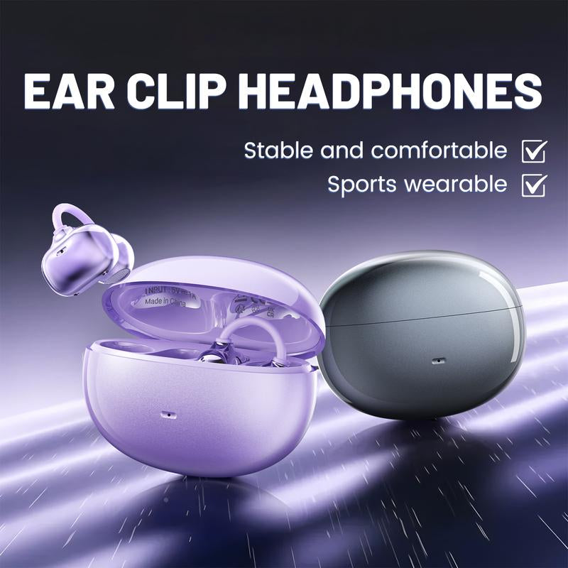 DORMOSH SK50 Clip on Wireless Headphones with 2026 Bluetooth 6.0 for Faster, Stable Connection & Low Power Use, DT6.0 Pulse Directional Tech, 360° ACS Panoramic Sound, IPX5 Waterproof Audio Earbuds for Music & Calls, Comfortable for Sports