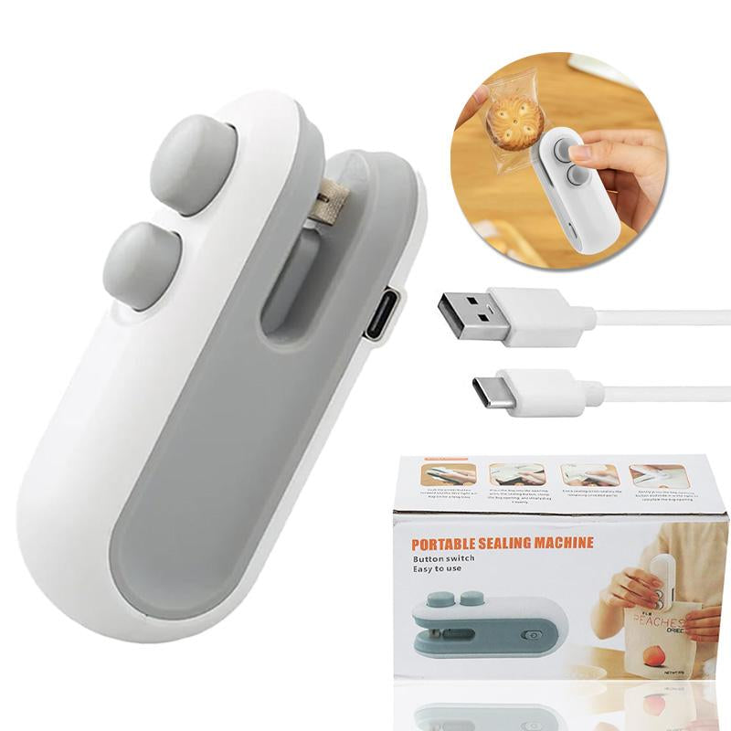 Mini Snack Bag Sealing Machine, 2 in 1 Heat USB Rechargeable Snack Bag Selaer, Plastic Electric Bag Sealers, Sealer Cutter Bag Small Sealing, Keep Food Fresh.
