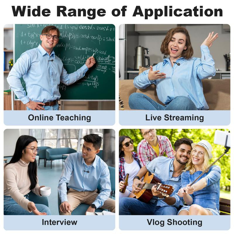 Facmogu Q28 Mini Wireless Lavalier Microphone with USB-C Interface Noise Cancellation for Iphone 15/16/17 & Android Phones Ideal for Youtube Tiktok Podcasts Recording & Video Shooting - Remote