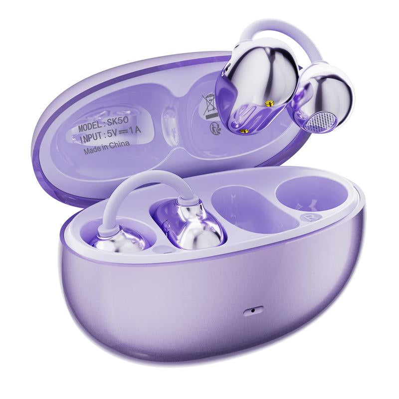 DORMOSH SK50 Clip on Wireless Headphones with 2026 Bluetooth 6.0 for Faster, Stable Connection & Low Power Use, DT6.0 Pulse Directional Tech, 360° ACS Panoramic Sound, IPX5 Waterproof Audio Earbuds for Music & Calls, Comfortable for Sports